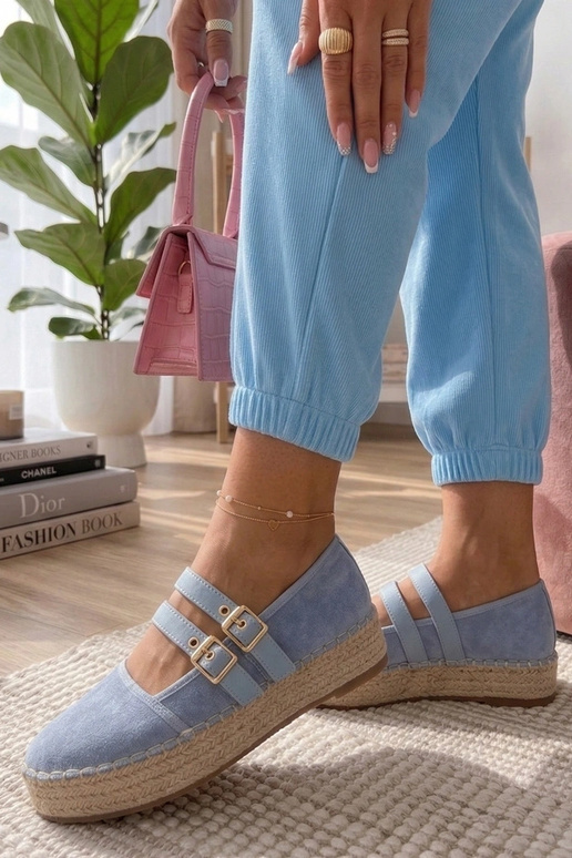 Modré espadrilky na platforme Marcelle