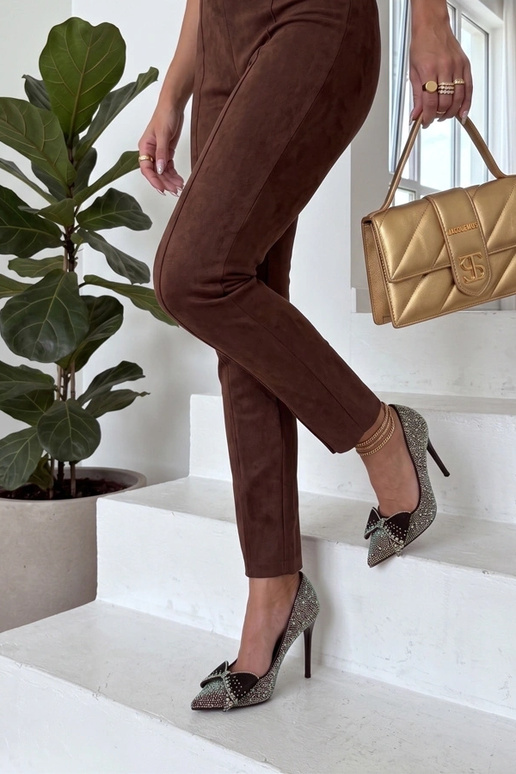 Čierne lodičky s kryštálmi Beatrycze