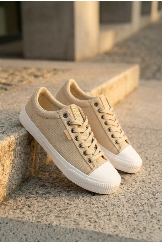 Pánske nízke voľnočasové topánky pieskovej farby