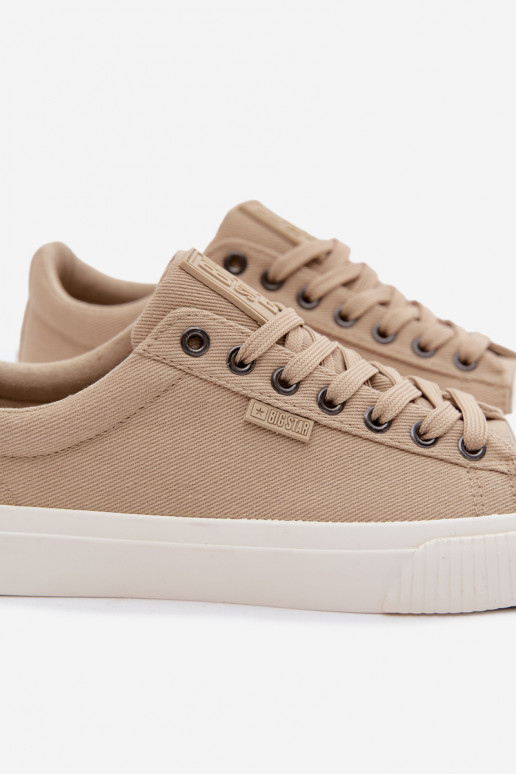 Pánske nízke voľnočasové topánky pieskovej farby