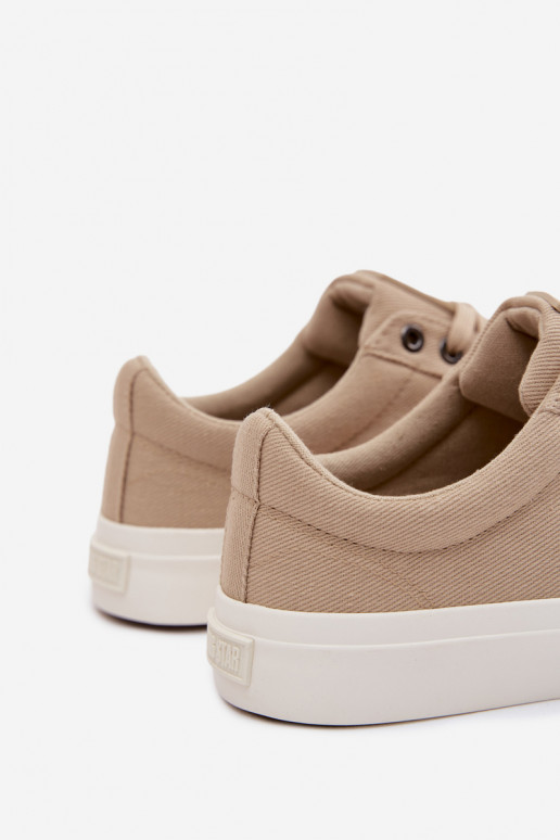 Pánske nízke voľnočasové topánky pieskovej farby