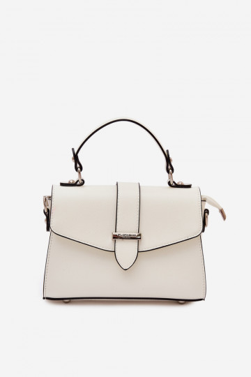 Kabelka Poštárka s ozdobnými pruhmi slonovina Belveta