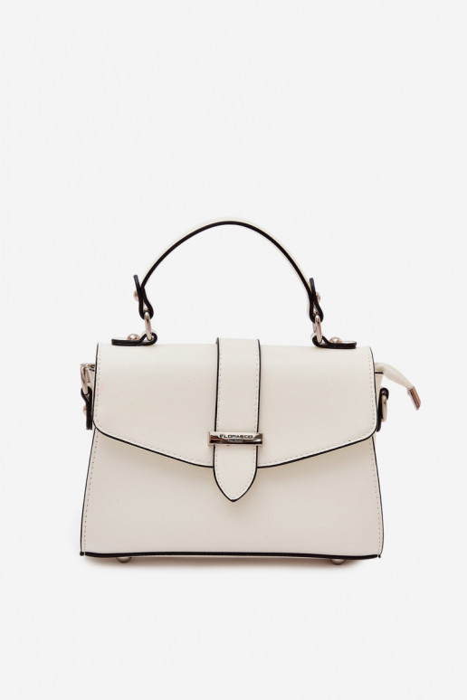 Kabelka Poštárka s ozdobnými pruhmi slonovina Belveta