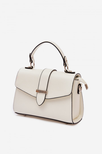 Kabelka Poštárka s ozdobnými pruhmi slonovina Belveta 2