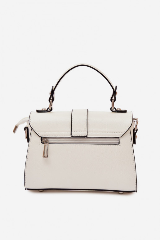 Kabelka Poštárka s ozdobnými pruhmi slonovina Belveta