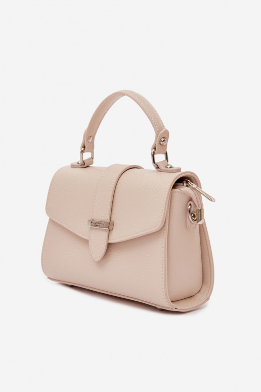 Kabelka Poštárka s ozdobnými pruhmi Svetlobéžová Belveta