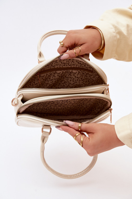 Kabelka Typu Kufor Málý z eko kože Svetlobéžová Soraya