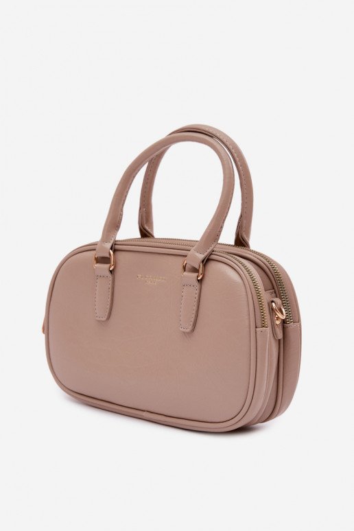 Kabelka Typu Kufor Málý z eko kože Tmavýbéžová Soraya