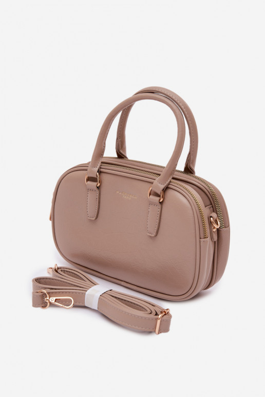 Kabelka Typu Kufor Málý z eko kože Tmavýbéžová Soraya