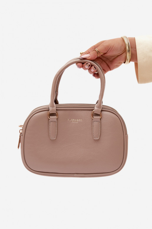 Kabelka Typu Kufor Málý z eko kože Tmavýbéžová Soraya