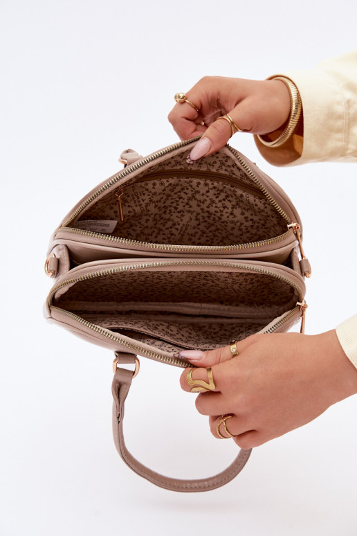 Kabelka Typu Kufor Málý z eko kože Tmavýbéžová Soraya