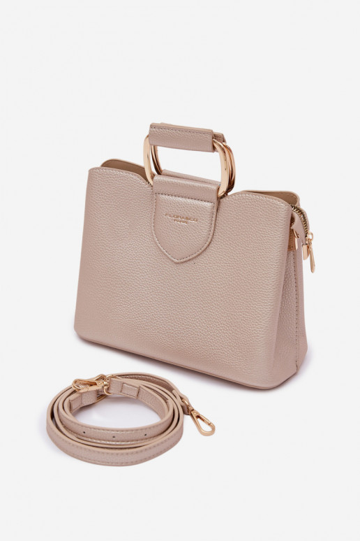 Kabelka Kufor Málý z eko kože zlatej farby Lorielle