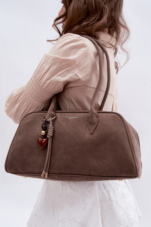 z eko semišuoIna KabelkaBrelokiem Tmavýbéžová Noelia