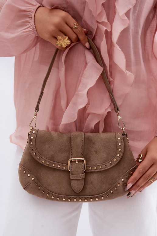 Kabelka s nitmi z eko semišuoIna Tmavýbéžová Clarielle