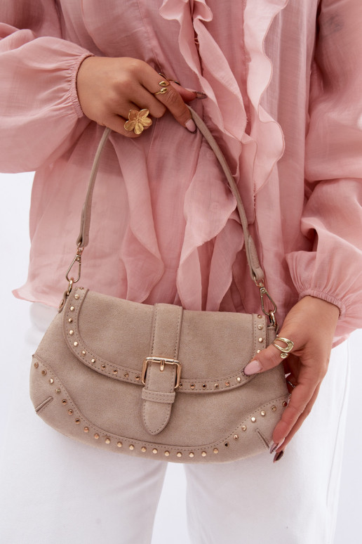 Kabelka s nitmi z eko semišuoIna Svetlobéžová Clarielle