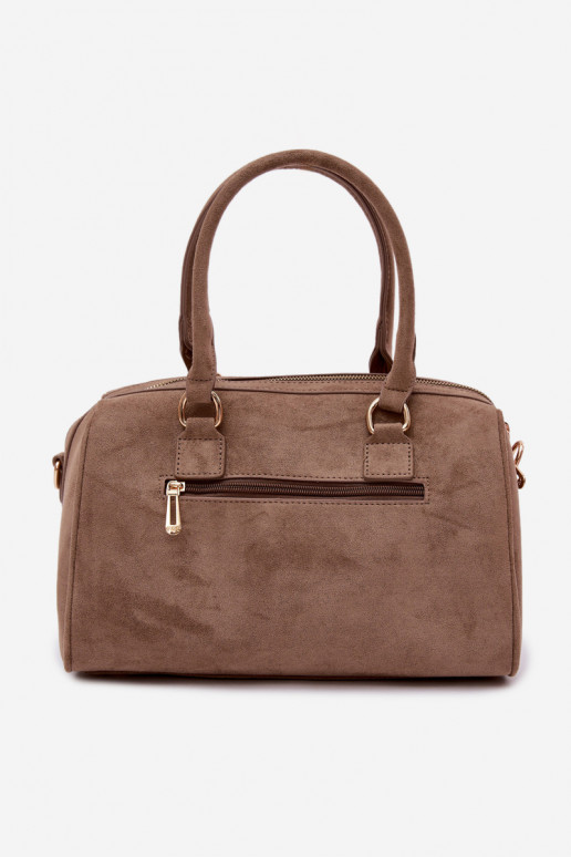 Kabelka Typu Kufor Ze zlatej farbymi Svorníky Tmavýbéžová Emelle