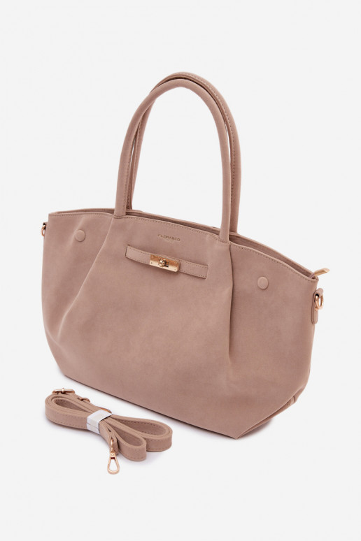 Kabelka Typu ZapnutékupujúciImitacji zo semišuu slonovina Nellia