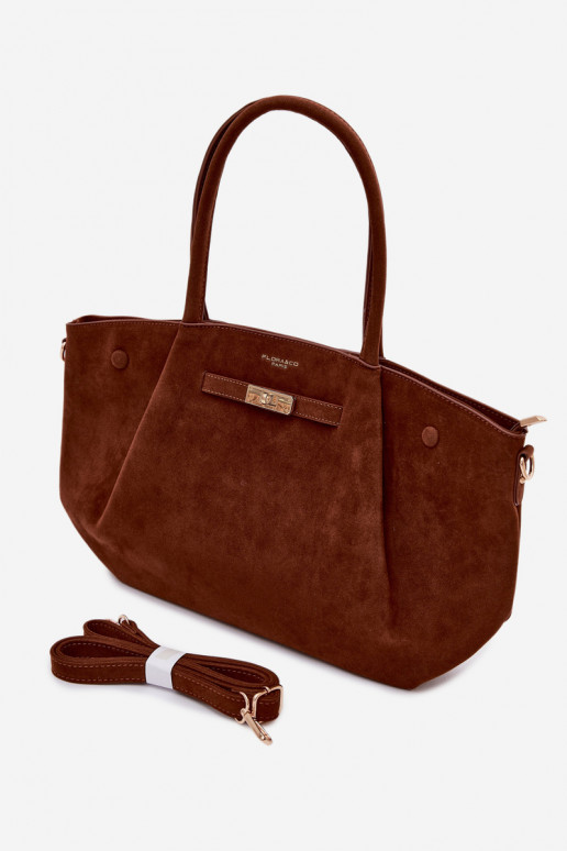 Kabelka Typu ZapnutékupujúciImitacji zo semišuu Hnedá farba Nellia