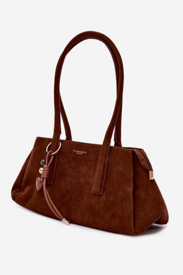 z eko semišuoIna KabelkaBrelokiem Hnedá farba Nelina 2