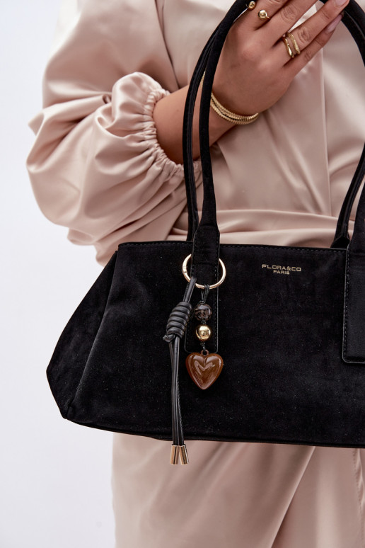 z eko semišuoIna KabelkaBrelokiem čierna Nelina