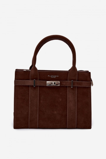 Kabelka Typu KuforImitacji zo semišuu CzekoladoIna Noressa