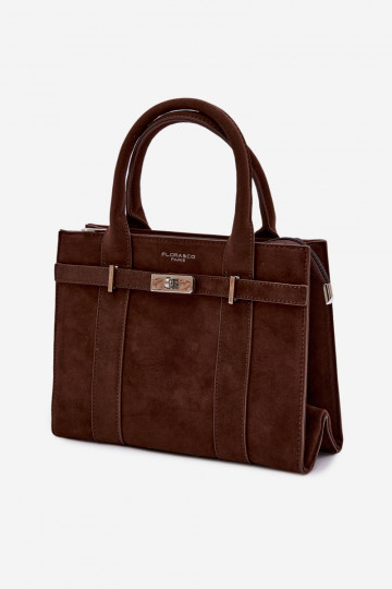 Kabelka Typu KuforImitacji zo semišuu CzekoladoIna Noressa 2