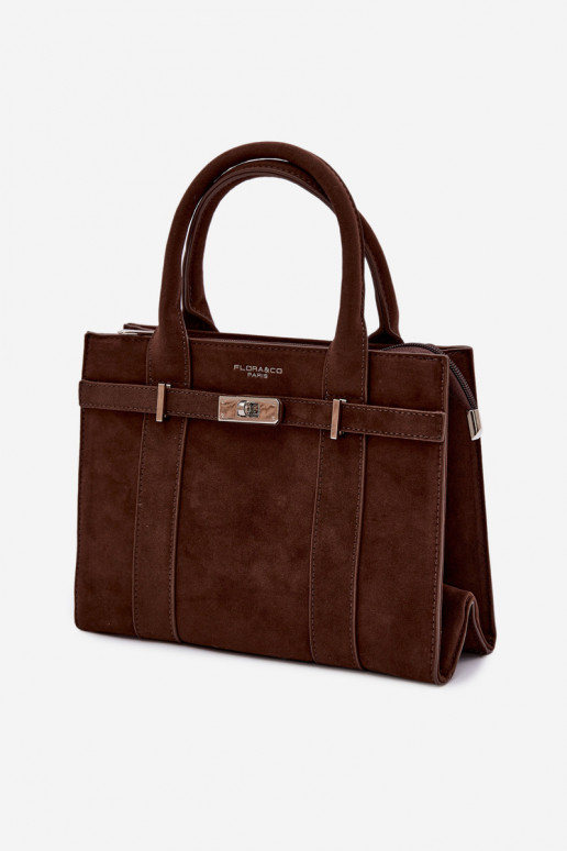 Kabelka Typu KuforImitacji zo semišuu CzekoladoIna Noressa