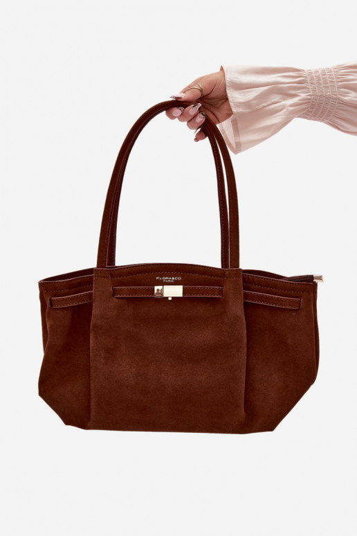 Kabelka Typu Zapnutékupujúciz eko semišuu Hnedá farba Elleea