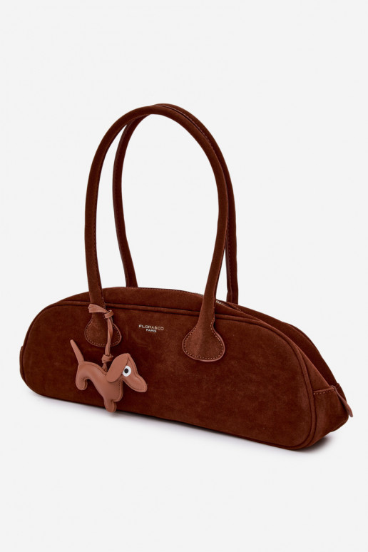 Kabelka BagietkaImitacji zo semišuu ZaInieszka Jamnik Hnedá farba Annette