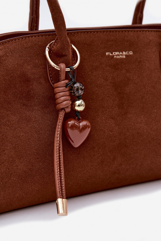 KabelkaBrelokiem I s prackamimi z eko semišuoIna Hnedá farba Violette