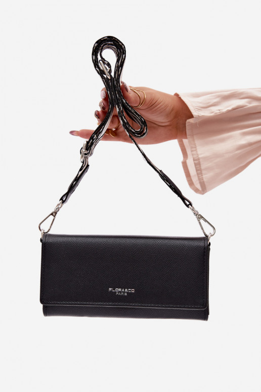 Peňaženka Kabelka dva v jednom s popruhmi čierna Suzette