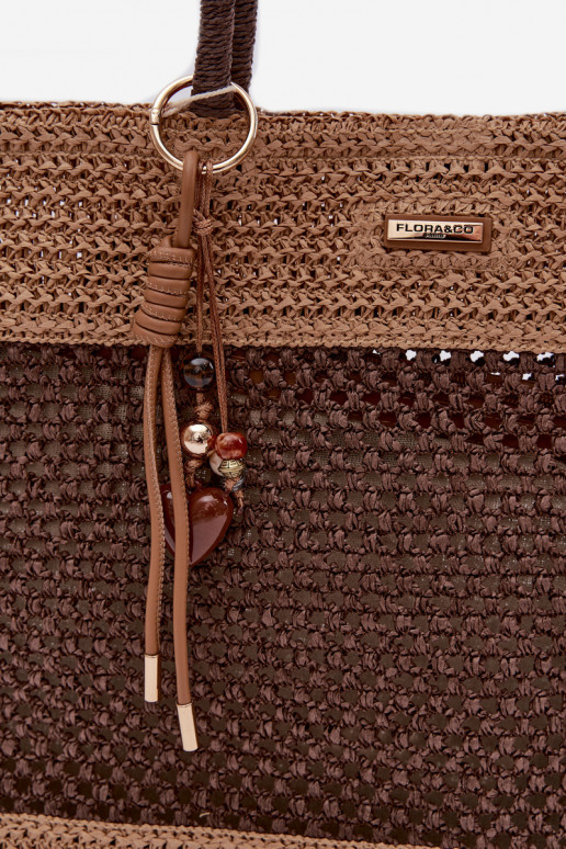 Povrch Kabelka / taška Zapnutékupujúci VeľkýBrelokiem Hnedá Lucette