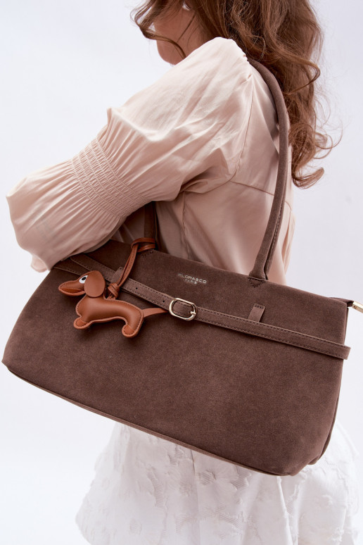 KabelkaImitacji zo semišuu ZaInieszka Jamnik Tmavýbéžová Noellea