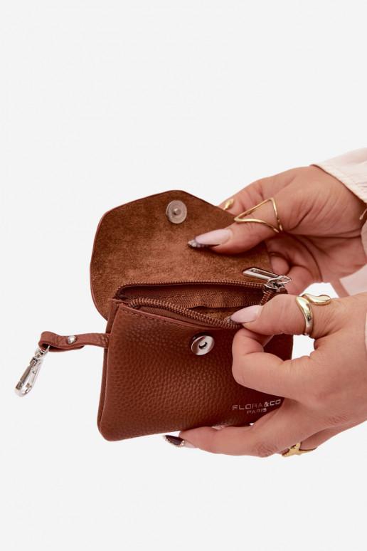 Portmonetka Žena z eko kože Hnedá farba Calienne