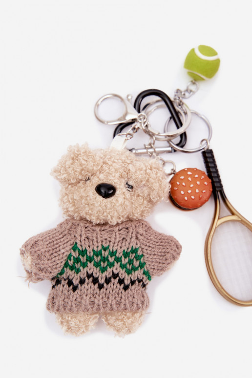 Breloczek ZaInieszka Do Torebki Kluczy IN SIneterku RakietaPiłką Hamburger zlatej farby