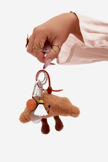 Breloczek ZaInieszka Do Torebki Kluczy Rogalik Rakieta Lotka Hamburger slonovina