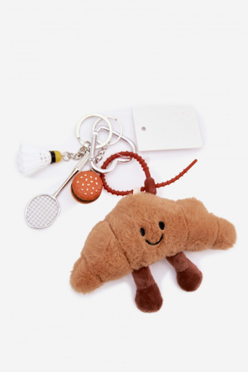 Breloczek ZaInieszka Do Torebki Kluczy Rogalik Rakieta Lotka Hamburger slonovina 2