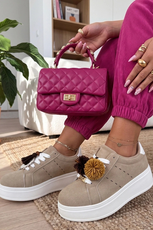 Pieskové tenisky na platforme Oktawia