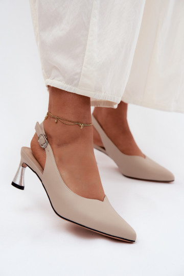 Dámske sandále Dámske s podpätkami Vinceza 66922 béžová 2