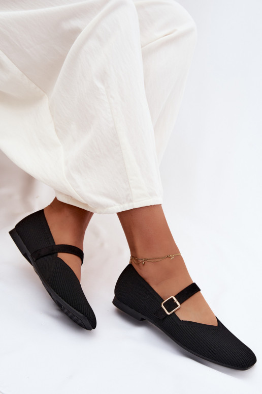 BalerínkyPruhované topánkygo Máteriálu Pasek s prackami čierna Calvra