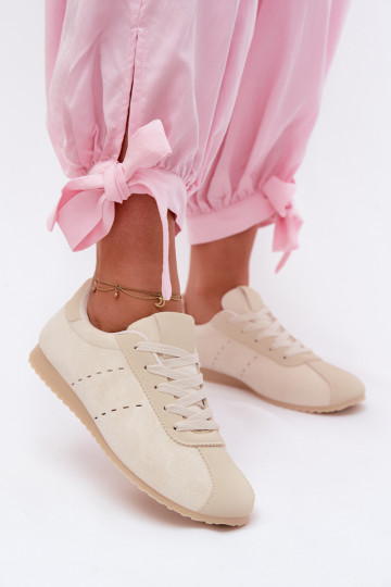 Tenisky model obuvi Dámskez eko semišuu Nízka slonovina Melvelin