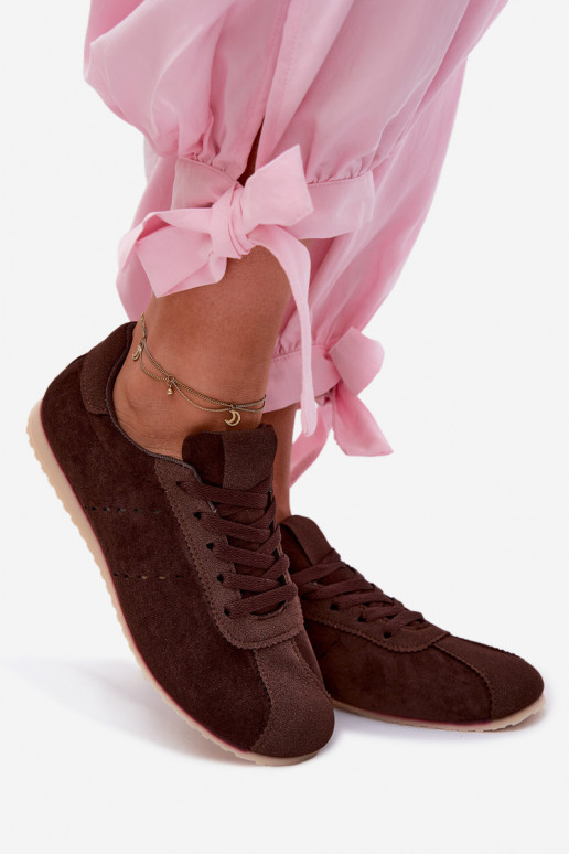 Tenisky model obuvi Dámskez eko semišuu Nízka CzekoladoIne Melvelin