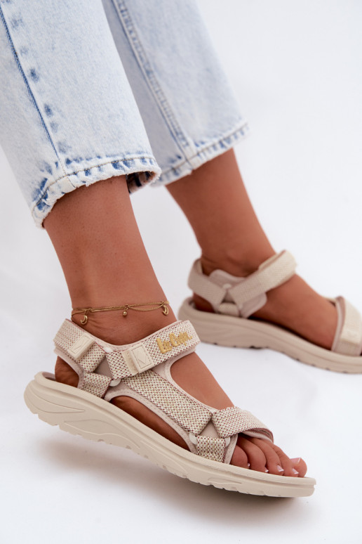Pieskové dámske sandále Lee Cooper LCIN-26-34-4431L