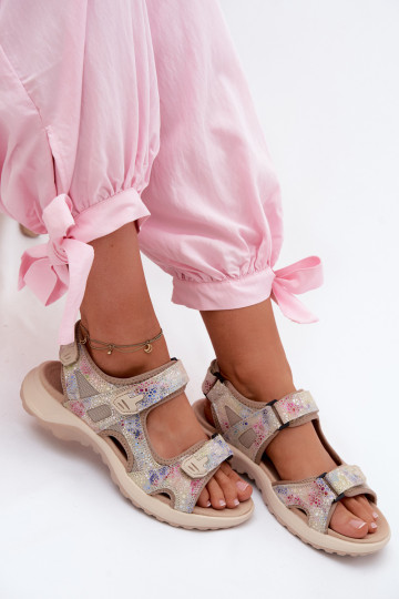 Kožené Vzorované Dámske sandále IN SportoInym Stylu Rôzne farby Morenia