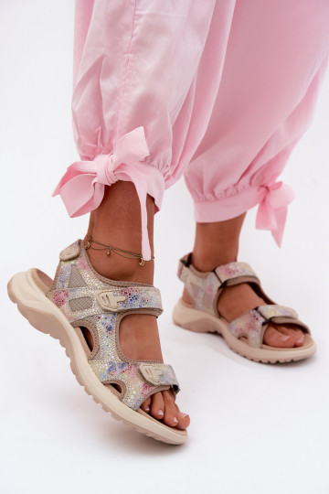 Kožené Vzorované Dámske sandále IN SportoInym Stylu Rôzne farby Morenia 2