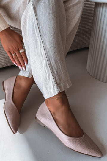 Baleríny z umelej kože farby ružovej Nelisa 2