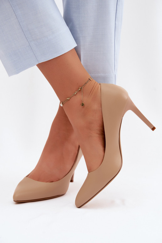 Vysoké podpätky z umelej kože Sergio Leone 1339 farby piesku