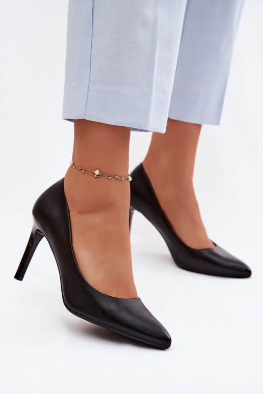 Vysoké podpätky z umelej kože Sergio Leone 1339 čiernej farby