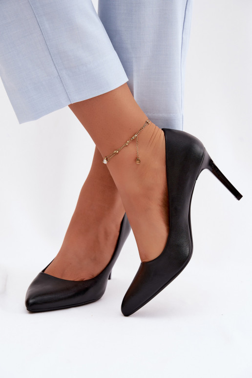 Vysoké podpätky z umelej kože Sergio Leone 1339 čiernej farby