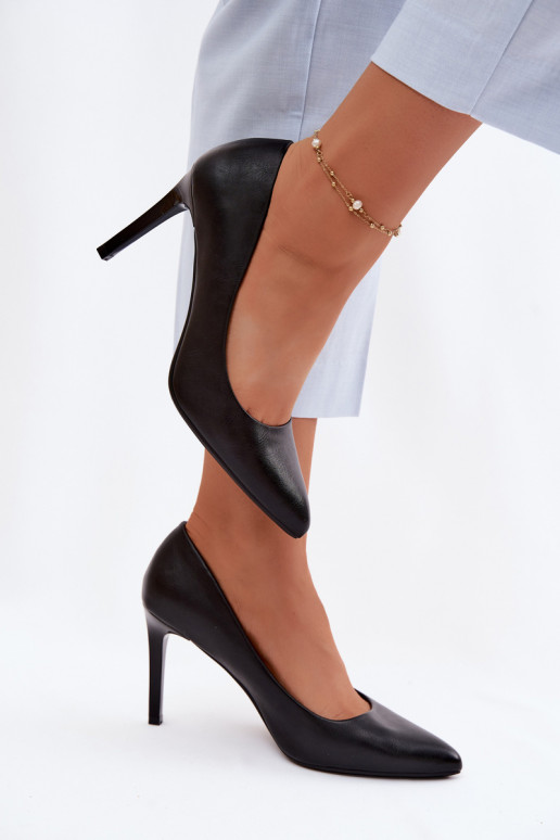 Vysoké podpätky z umelej kože Sergio Leone 1339 čiernej farby